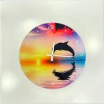 Dolphin Glass Wall Clock