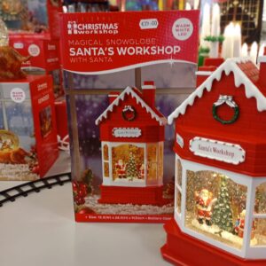 Light Up Snow Globe Santa's Workshop