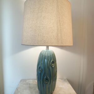 Blue Green Swirl Ceramic Lamp