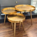 Gold Floral Set of 3 Tables